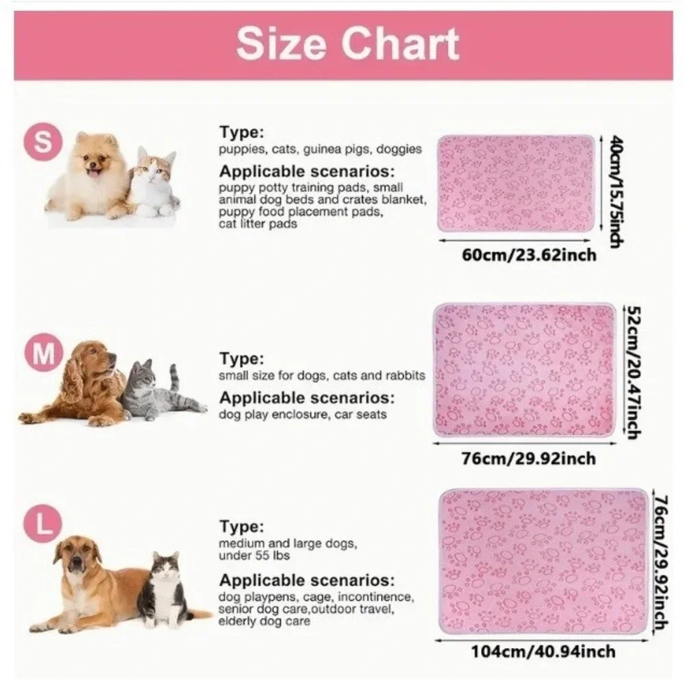 Warm Soft Premium Fleece Flannel Pet‎ Cat Dog Paw Blanket Mat SM MED 21